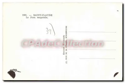Saint-Claude — O Ponte Suspensa — Edição La Cigogne, Strasbourg — Verso
