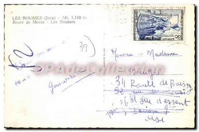 Les Rousses (Jura) — Estrada de Morez — editor P. Comier Éd. (n° 39) — Verso