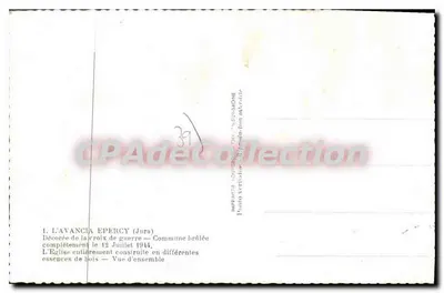 L'Avancé (Jura) — Kościół całkowicie zbudowany z różnych gatunków drewna — Ogólny widok — Drukarnia Roussel, Épercy — Rewers