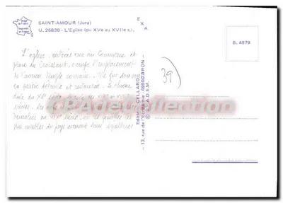 Saint-Amour (Jura) — A Igreja (do séc. XV ao XVI) — Edição Cellard — Verso