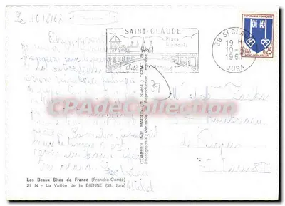 A Vale da Bienne — Jura — Editor: Combiér Imp. MACON (71) - N° 21 — Verso