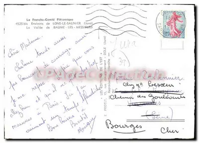 Tal von Baume-les-Messieurs — pittoreske Franche-Comté — Éditions de l'Est — Rückseite