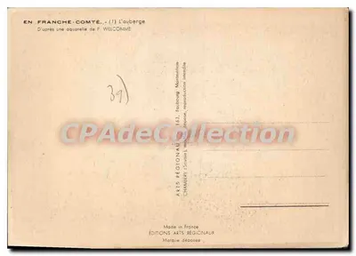 Em Franche-Comté — A hospedaria — Edições Arts Régionaux — Verso