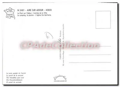 Aire-sur-Adour — Lembrança de Aire-sur-Adour — Cartões Postais Victor-Hugo — Verso