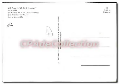 Aire-sur-l'Adour — vista geral — CAP'THEONAC Éditions Réunies, n°16 — Verso