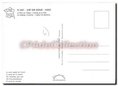 Aire-sur-Adour — Lembrete de Aire sur Adour — Editor Élèe — Verso