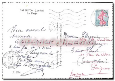 Cabo Breton (Landes) — A Praia — Edições de Arte — Verso