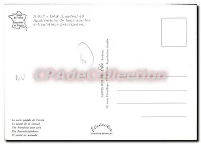 Leczenie błotem w Dax — zabiegi na stawach — wydawca Élécécolor, nr 927 — Rewers