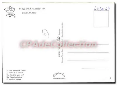 Banho de lama em Dax — Dax (Landes) — Editor: Cartes Vintoc-Hugo — Verso
