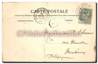 Nos Landas — Velha Landaise tecendo com a roca — Cliché Ouvrard, Nancy — Verso