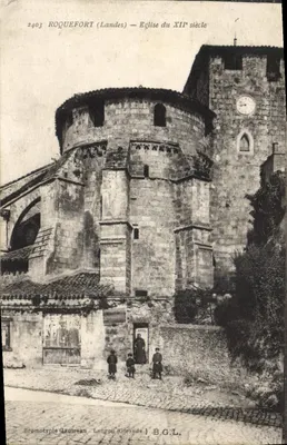 Roquefort (Landes) — Igreja do século XII — Bromotype Gaultreau, Langon (Gironde) B.G.L.