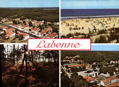 Labenne — vista aérea, praia, floresta, igreja — Editor Élécé