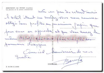Seignosse - Le Penon (Landes) — A piscina e o centro comercial — Cimcrome — Verso