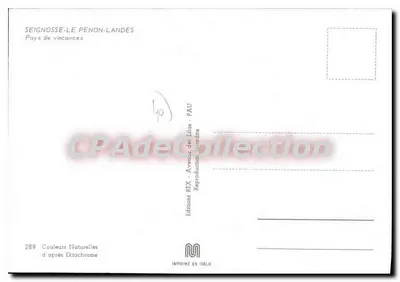 Seignosse-Le Penon-Landes — Terra de férias — Edições REX, n°289 — Verso