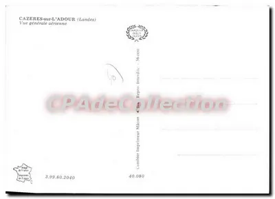 Cazères-sur-l'Adour — Ogólny widok z lotu — Wydawca Combier — Rewers