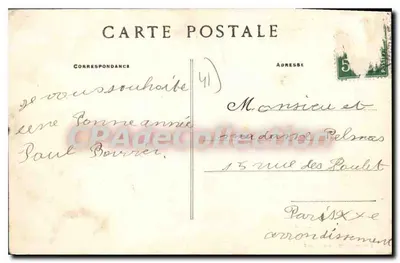 Romorantin — Pejzaż nad Sauldre — Fotografia Amies 1925 — Rewers