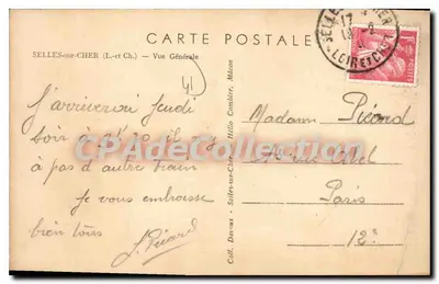 Selles-sur-Cher — Vista Geral — C. Davoux, Sélestat — Verso
