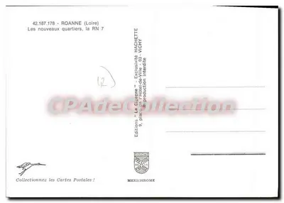Roanne — Nowe dzielnice, droga krajowa 7 — Éditions 'La Cigogne', Hachette, Vichy — Rewers