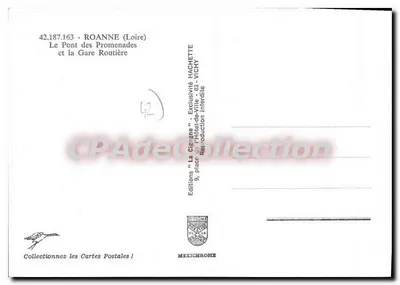 Roanne (Loire) — O Pont das Promenades e a Estação Rodoviária — Edições 'La Cigogne' Hachette — Verso