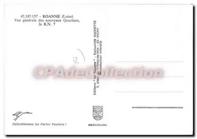 Roanne (Loire) — Vista geral dos novos bairros, a RN 7 — Edições Hachette — Verso
