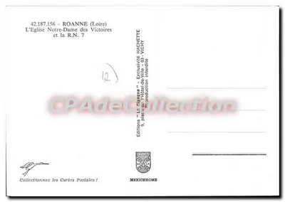 Roanne (Loire) — Katedra Najświętszej Panny Maryi Zwyciężczyni i Autostrada R.N. 7 — Wydawnictwo 'La Gipéone' Hachette — Rewers