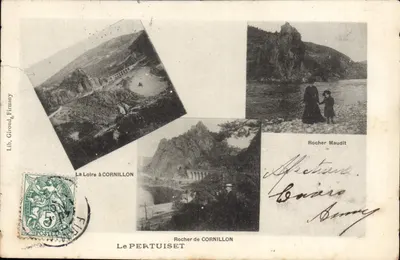 Le Pertuiset — Rocher de Cornillon, Rocher Maudit, La Loire à Cornillon — Lib. Giroud, Firminy