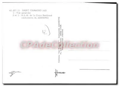 Saint Chamond - Croix Berthaud — vista geral e H.L.M. — Éditions Hachette Lyon — Verso