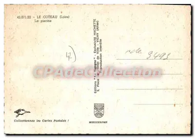 Le Côteau (Loire) — A piscina — Edições "La Cigogne" Hachette — Verso