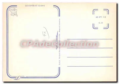 Le Coteau — cidade gêmea com Zwevegem (Bélgica) e Lorsch (Alemanha) — edição S.A.D. Lyon — Verso