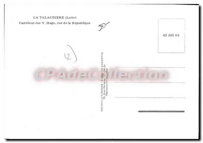 La Talaudière (Loire) — Cruzeiro da rue V. Hugo, rue de la République — Edições LA CIGOGNE — Verso