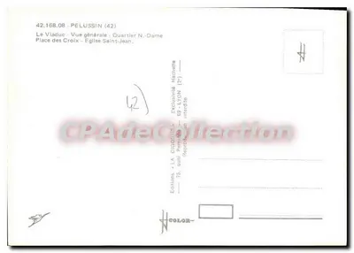 Pelussin.42. — Vista geral — Igreja de São João — Editor LA CIGOGNE — Verso