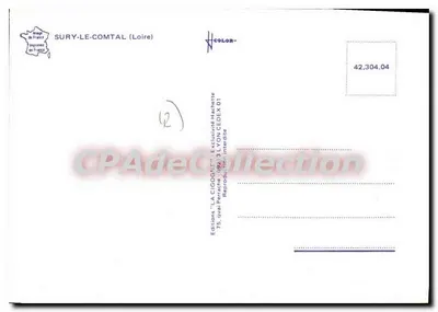Sury-le-Comtal — widok panoramiczny — Wydawnictwo 'La Cigogne' — Rewers