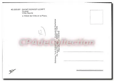 Saint-Genest-Lerpt — Stadhuis en Plein — Edities LA CIGOGNE — Achterkant