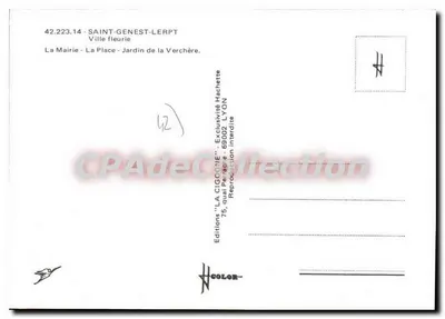 St Genest-Lerpt — Miasto kwiatowe — Wydawnictwo 'LA CIGOGNE' — Rewers