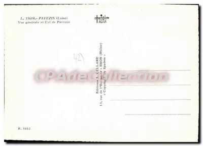 Pavezin (Loire) — Ogólny widok i Przełęcz Pavezin — Wydawnictwo I. Cellard — Rewers