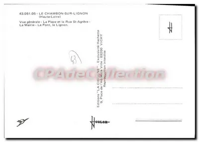 Le CHAMBON sur LIGNON — ogólne widok — Wydawnictwo LA CIGONE — Rewers
