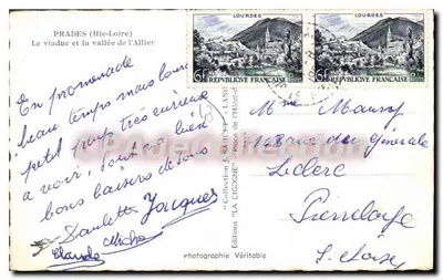 Prades (Hte-Loire) — O viaduto e a vales do Allier — Edições Véritable — Verso
