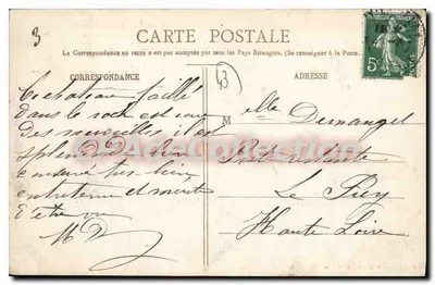Castelo de La Rochelambert (Alta-Loire) — Ruínas e Entrada das Grutas-Cozinhas — Chichet A. C. - Reprod. interd. — Verso