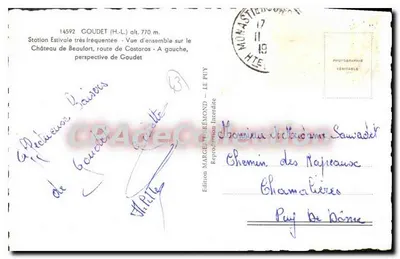Zamek Beaufort — Letnia stacja bardzo popularna — Wydawnictwo MARGELLE-REFMOND — n° 14592 — Rewers