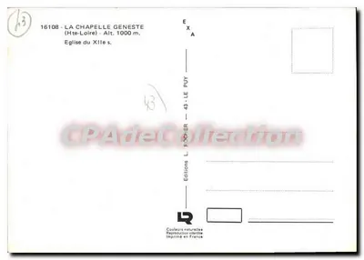 La Chapelle-Geneste — Igreja do século XI — Éditions L. Focher — Verso