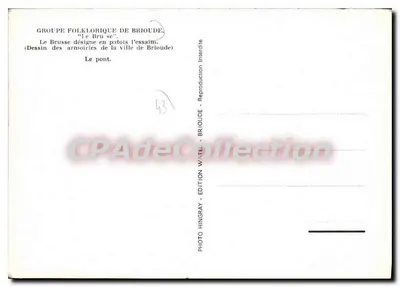 Grupo folclórico de Brioude — 'Le Bru sé' — Edição WATEL — Verso