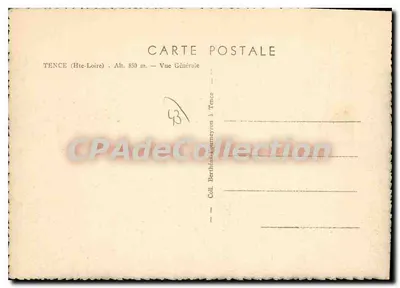 Tence (Hte-Loire) — Vista Geral — Alt. 850 m — Editor Berthias-Tourneyron — Verso