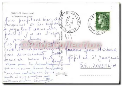 PraDELLES (Haute-Loire) — A Capela da Virgem — Editor Pierre de la Durée — Verso