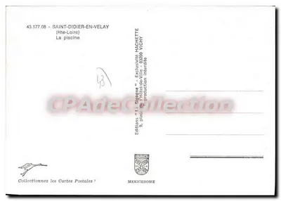 Saint-Didier-en-Velay — A piscina — Edições 'La Cigogne' Hachette — Verso