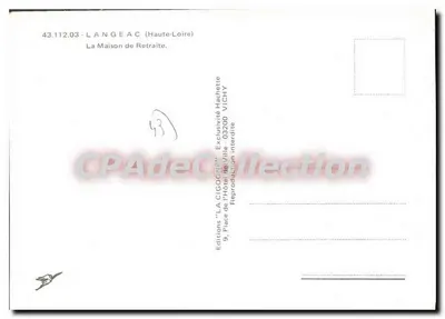 A Cegonha — A Casa de Repouso em Langeac (Alta Loire) — Edições 'LA CIGOGNE', Vichy — Verso