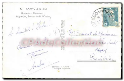 La Baule (L-Inf.) — Boulevard Henneccart, brasserie de l'Océan — Gaby, éditeur — 뒷면