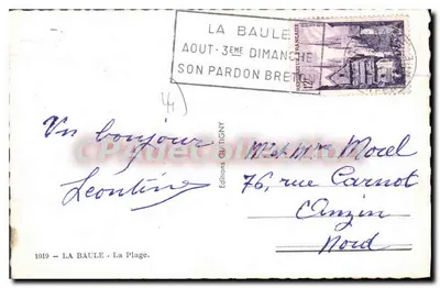 La Baule - Plaża — Wydawnictwo Glatigny, nr 1019 — Rewers