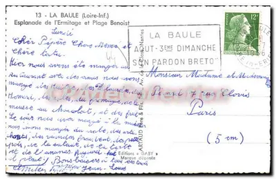 La Baule — Esplanade de l'Ermitage y Playa Benoist — Ediciones Gaby — Reverso