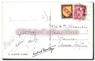 La Baule — Het Casino — Antieke ansichtkaart n°51 — Achterkant