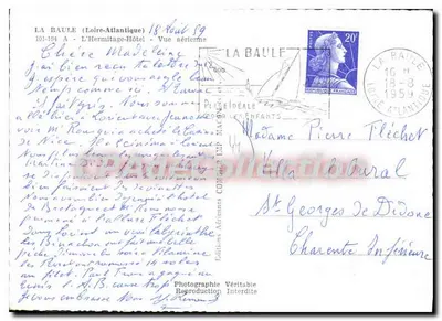 La Baule — O Hotel L'Hermitage — Vista aérea — Edições Véritable — Verso